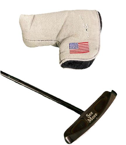 SeeMore ONE Cs Center Shaft Milled Putter 5013046 RH Steel 33" Great Grip + HC