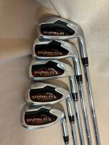 Men's Callaway Diablo Forged Right Handed Iron Set Regular Flex 5 Pieces Steel Shaft (Used)