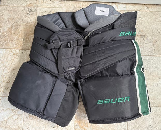 Bauer Pro Custom Hockey Goalie Pants- Black and Forest Green- Large