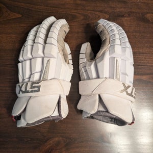White STX Surgeon RZR Lacrosse Gloves Large (Used)