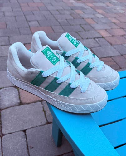 Mens adidas x Bodega × BEAMS Adimatic Athletic Sneakers Off White Green Sz 12.5