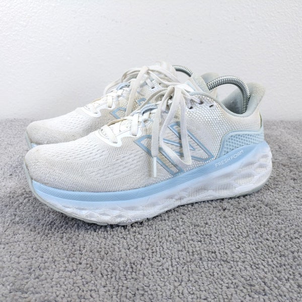 New Balance Fresh Foam More V3 Womens Size 9 Running Sneakers White Blue Low Top