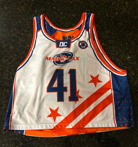 Madlax All-Stars Lacrosse Jersey (White/Orange, Adult L/XL)