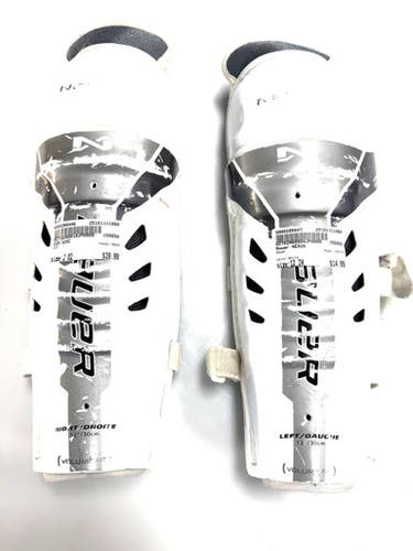 Used Bauer NEXUS Intermediate Shin Guards White 12" 11860-S000299447