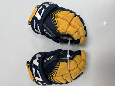Used CCM TACKS 7092 Junior Gloves Navy Blue And Yellow 10" 11860-S000299440