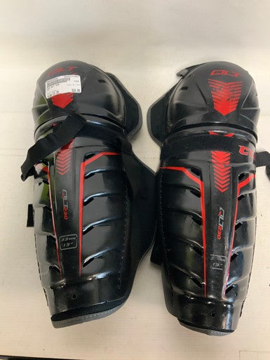 Used CCM QLT 230 Senior Shin Guards Black 13" 11823-S000035056