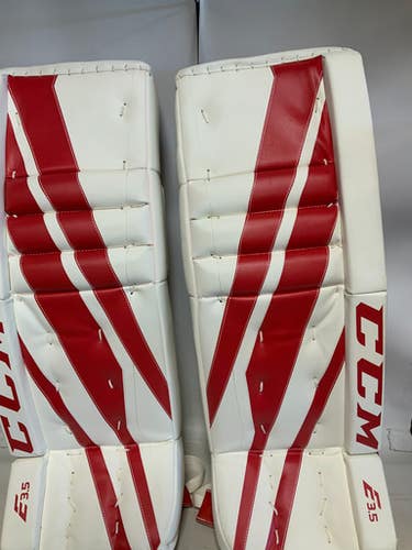 Used CCM EFLEX 3.5 Goalie Leg Pads Senior Red 32" 11823-S000035024
