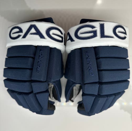 Eagle Aero Custom Pro Stock Hockey Gloves 14” Navy White Hossa Cuff – Made in Canada – Excellent