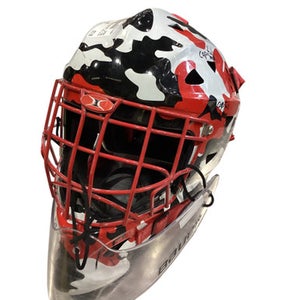 Used Itech GOALIE HELMET W/ THROAT GUARD Senior Goalie Helmet/Mask White MD 11884-S000054254