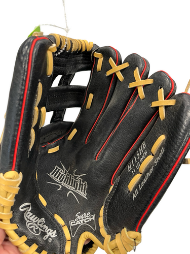 Used Rawlings HIGHLIGHT SERIES BB/SB Glove RH Throw Black 11 1/2" 11682-S000122371