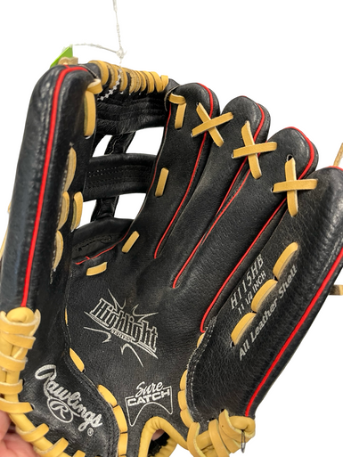 Used Rawlings HIGHLIGHT SERIES BB/SB Glove RH Throw Black 11 1/2" 11682-S000122371
