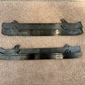 1 New and 1 Used set of True Goalie custom black steel blades - fit a size 7 skate (8.5-9 shoe size)