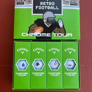 NEW Callaway Chrome Tour Retro Football White Golf Balls - 1 Dozen