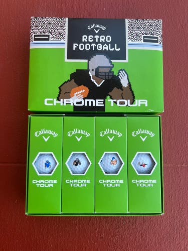 NEW Callaway Chrome Tour Retro Football White Golf Balls - 1 Dozen