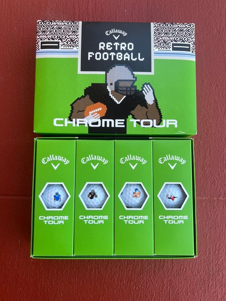 NEW Callaway Chrome Tour Retro Football White Golf Balls - 1 Dozen