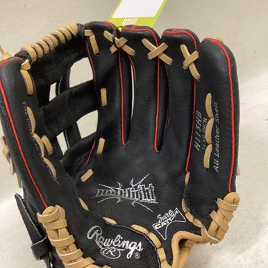 Used Rawlings H115HB BB/SB Glove RH Throw Black And Red 11 1/2" 11725-S000491406