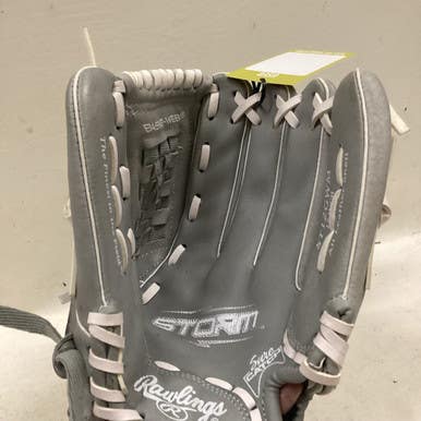 Used Rawlings ST12GWM RH Throw Fastpitch Gloves Grey 12" 11725-S000491655