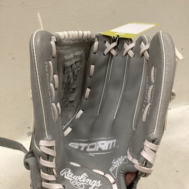 Used Rawlings ST12GWM RH Throw Fastpitch Gloves Grey 12" 11725-S000491655