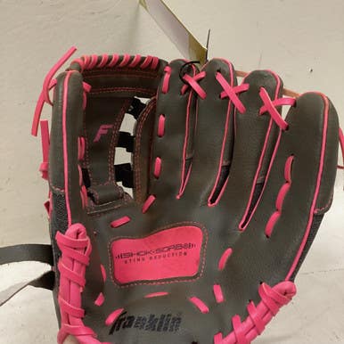 Used Franklin 22754 RH Throw Fastpitch Gloves Graphite And Pink 10 1/2" 11725-S000492962