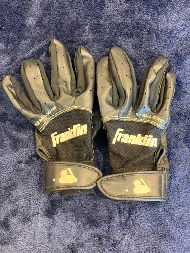 Black XS Franklin Tee Ball Flex Batting Gloves (Used)