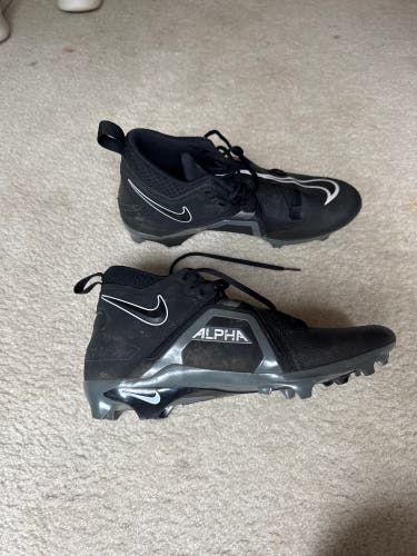Black Men's Size M 12.0 (W 13.0) Adult Nike Alpha Menace High Top Turf Cleats (Used)