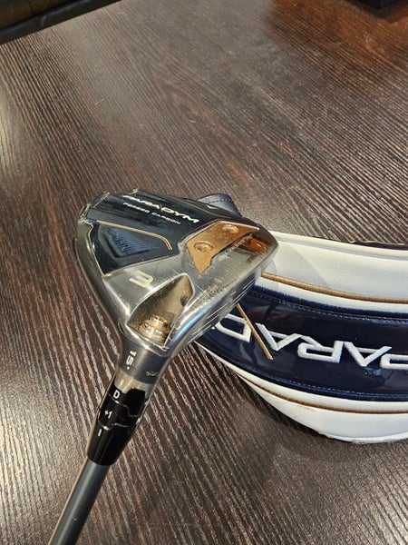 RIGHT HAND CALLAWAY PARADYM 3-WOOD 15* GRAPHITE HZRDUS 6.0 STIFF