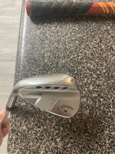 Callaway Jaws Raw Full Toe Chrome Left Hand Wedge Wedge Flex 56 Degree Steel Shaft (Used)