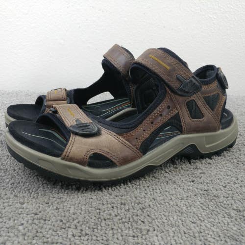 Ecco Yucatan Sandals Mens Size 43 EU Shoes Brown Leather Hiking Slingback