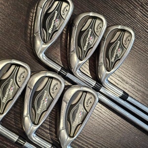LEFT HAND CALLAWAY STEELHEAD XR GOLF IRON SET 5-PW STEEL XP95 REGULAR TALL +2 "