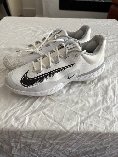 White Men's Size 13.0 (W 14.0) Adult Nike React Low Top Metal (New)