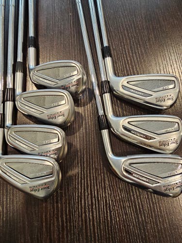 RIGHT HAND TOUR EDGE EXOTICS C721 GOLF IRON SET 5-PW+AW STEEL MODUS TOUR STIFF