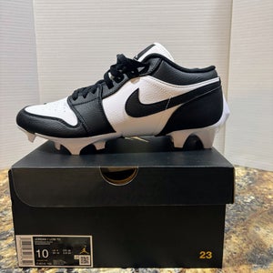 Nike Air Jordan 1 Low TD Football Cleats Men Size 10 White Black (New)