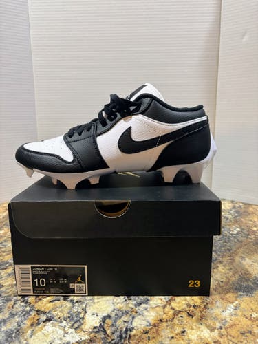 Nike Air Jordan 1 Low TD Football Cleats Men Size 10 White Black (New)