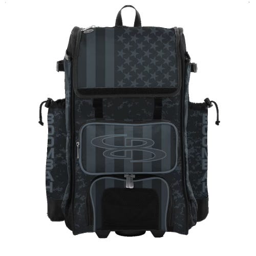 Boombah Rolling Catcher's Superpack bag USA Clandestine 2 - Black and grey camo version