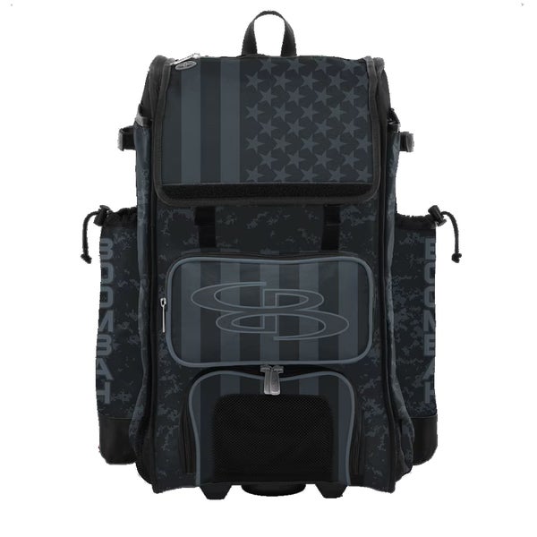 Boombah Rolling Catcher's Superpack bag USA Clandestine 2 - Black and grey camo version