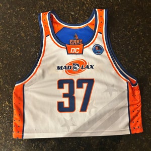 Madlax All-Stars Lacrosse Jersey (White/Blue, Adult S/M)