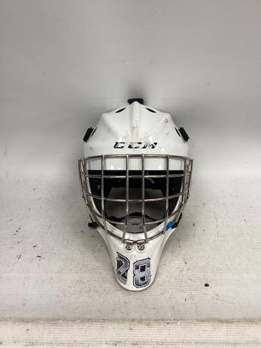 Used CCM GFL 1.5 Junior Goalie Helmet/Mask White One Size 11851-S000038999