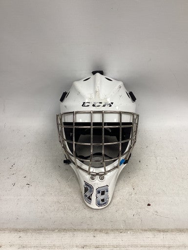 Used CCM GFL 1.5 Junior Goalie Helmet/Mask White One Size 11851-S000038999