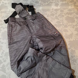 Weatherproof 32 Degrees Boys Zip Off Suspender Snow Pants Charcoal Print S (7/8)