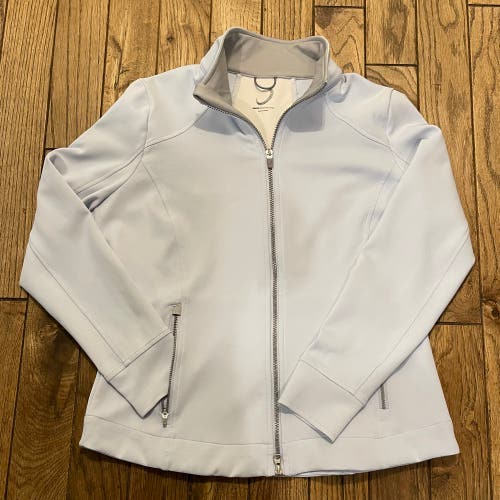 Zero Restriction Women's L, Light Blue, Full Zip Golf Jacket