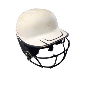 Used Rawlings BB/SB HELMET Batting Helmet w/Mask White MD 11760-S000083268