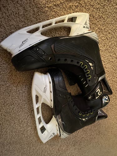 THEODORE Used Senior Bauer Vapor Hyperlite Hockey Skates Regular Width Pro Stock 11 Theodore
