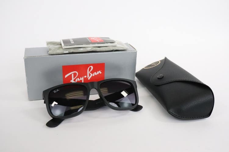 Ray-Ban Justin Sunglasses RB4165 Matte Black, Rubberized, Polarized Lenses