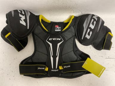 Used CCM TACKS 9550 Junior Shoulder Pads Black And Yellow LG 11855-S000192763