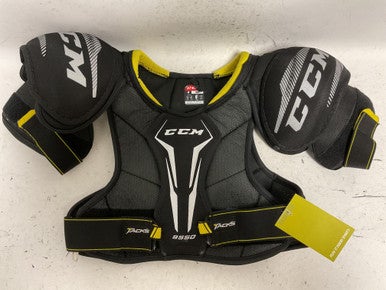 Used CCM TACKS 9550 Junior Shoulder Pads Black And Yellow LG 11855-S000192763