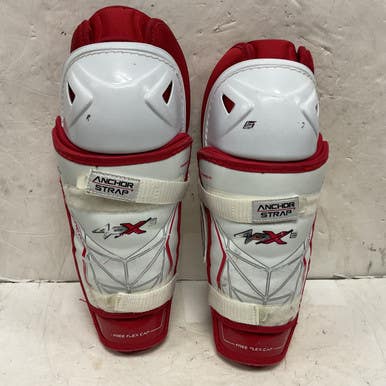Used Bauer VAPOR APX2 Junior Shin Guards White And Red 11" 11855-S000192672