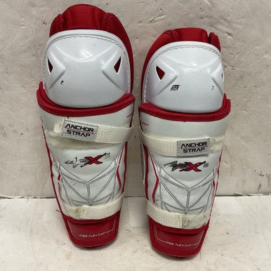 Used Bauer VAPOR APX2 Junior Shin Guards White And Red 11" 11855-S000192672