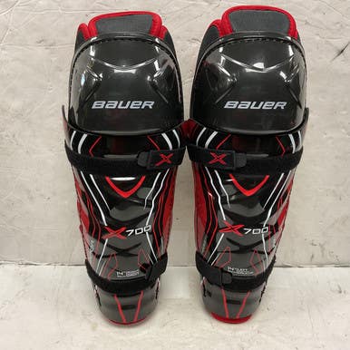 Used Bauer VAPOR X700 Senior Shin Guards Black And Red 14" 11855-S000192673