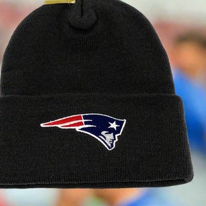 New England Patriots Vintage Late '90s NFL Black Cuffed NOS Knit Hat (New)