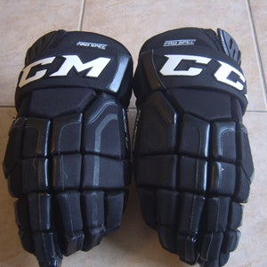 Vintage Good Condition CCM CL 500 Senior Hockey Gloves 15" Black/White